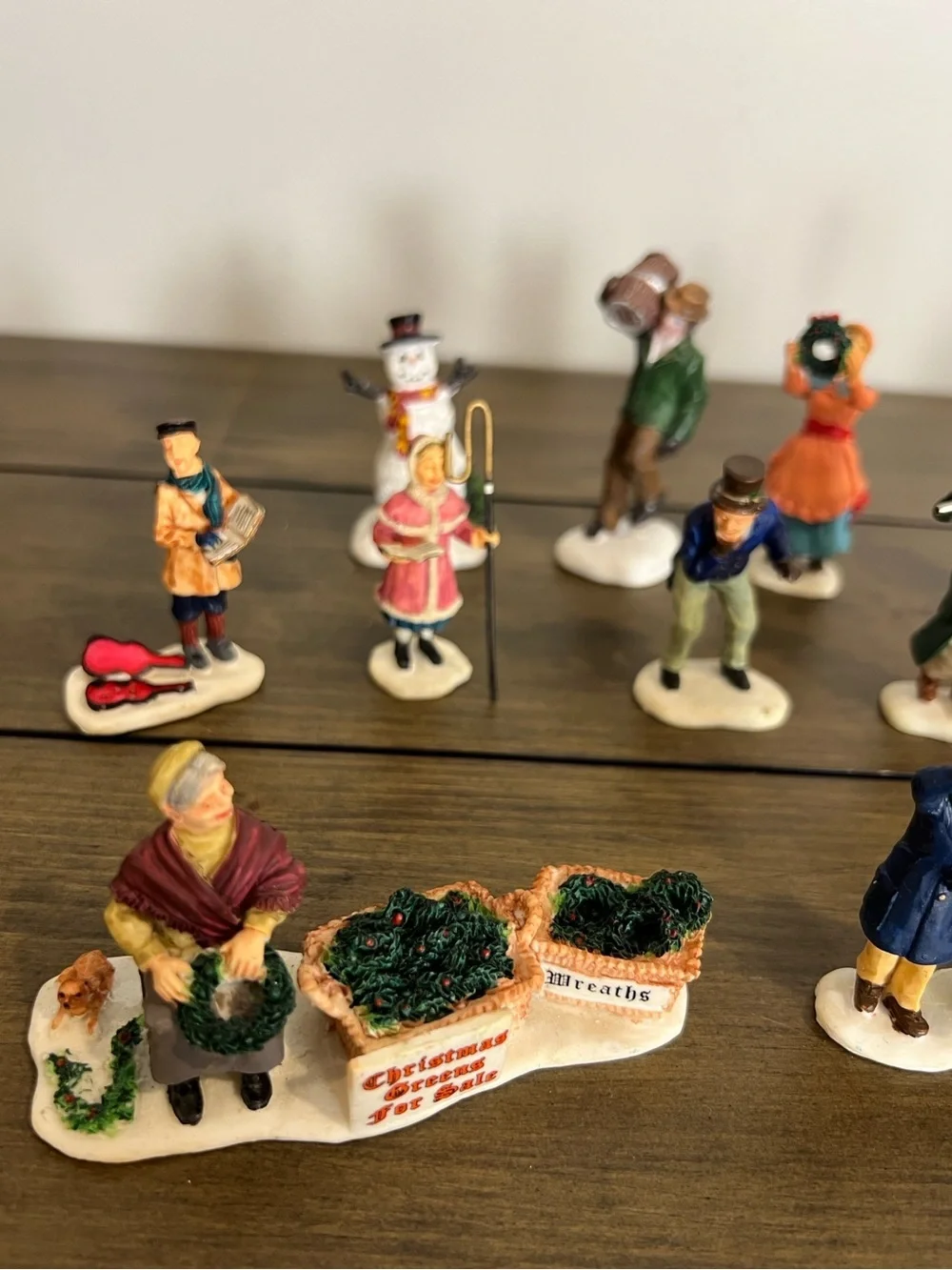 Vintage 18 piece lot Christmas village figurines